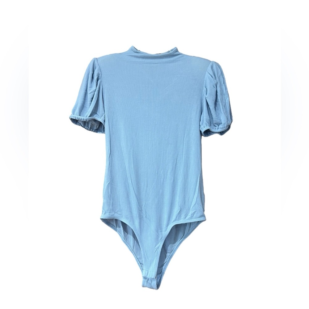 21 Saints Short Sleeve Blue Bodysuit Medium Ribbed Top